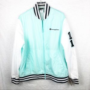 champion uo exclusive baseball sherpa jacket